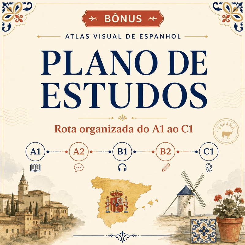 Mockup do bônus 2 — Plano de Estudos do A1 ao C1
