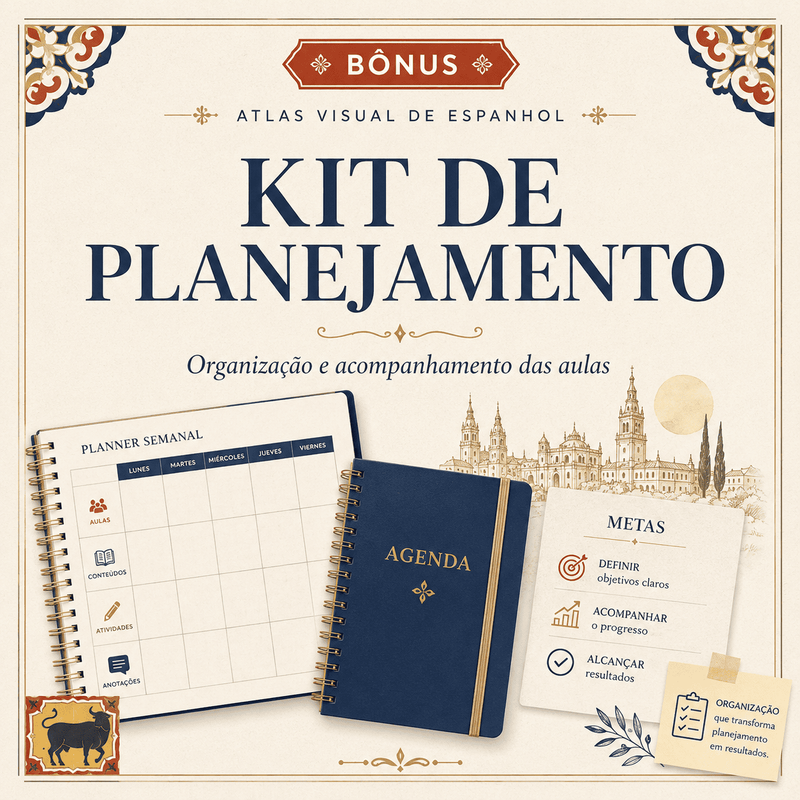 Mockup do bônus 4 — Kit de Planejamento e Acompanhamento